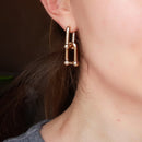 17KM Trendy Hollow Chain Hoop Earrings For Women Gothic Geometric Gold Earrings Punk Statement Circle Earring Brincos Jewelry