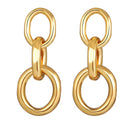 17KM Trendy Hollow Chain Hoop Earrings For Women Gothic Geometric Gold Earrings Punk Statement Circle Earring Brincos Jewelry