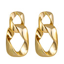 17KM Trendy Hollow Chain Hoop Earrings For Women Gothic Geometric Gold Earrings Punk Statement Circle Earring Brincos Jewelry