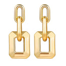 17KM Trendy Hollow Chain Hoop Earrings For Women Gothic Geometric Gold Earrings Punk Statement Circle Earring Brincos Jewelry