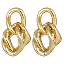 17KM Trendy Hollow Chain Hoop Earrings For Women Gothic Geometric Gold Earrings Punk Statement Circle Earring Brincos Jewelry