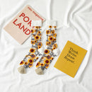Novelty Harajuku New Product Crystal Silk Tide Socks Funny Sunflowers Vines Flowers Happy Women Socks Casual High Quality Sox