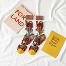 Novelty Harajuku New Product Crystal Silk Tide Socks Funny Sunflowers Vines Flowers Happy Women Socks Casual High Quality Sox
