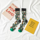 Novelty Harajuku New Product Crystal Silk Tide Socks Funny Sunflowers Vines Flowers Happy Women Socks Casual High Quality Sox