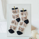 Novelty Harajuku New Product Crystal Silk Tide Socks Funny Sunflowers Vines Flowers Happy Women Socks Casual High Quality Sox