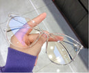 2021 Round Computer Glasses Anti Blue Light Glasses Blocking Men Women Super Light Frame Eyeglasses Pink Clear Spectacles