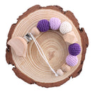 1PC Baby Pacifier Chain Elephant Wooden Clip Geometric Crochet Beads Bag Wood Teether Tiny Rod Dummy Clips Baby Pacifier Holder