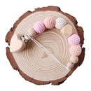 1PC Baby Pacifier Chain Elephant Wooden Clip Geometric Crochet Beads Bag Wood Teether Tiny Rod Dummy Clips Baby Pacifier Holder