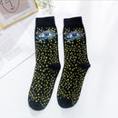 Occident Fashion Colorful Print Socks Women with Mushroom Spring Woman Socks Cotton Calcetines Mujer Meias 010202