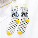 Occident Fashion Colorful Print Socks Women with Mushroom Spring Woman Socks Cotton Calcetines Mujer Meias 010202