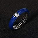 10 Colors Simple Style Enamel Ring Paved With Shiny Cubic Zircon Stone Fashion Wed Engage Ring For Women