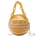 1Pcs Ball Purses For Teenagers Women Shoulder Bags Crossbody Chain Hand Bags Personality Female Leather Pink Basketball Bag