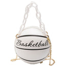 1Pcs Ball Purses For Teenagers Women Shoulder Bags Crossbody Chain Hand Bags Personality Female Leather Pink Basketball Bag