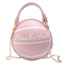 1Pcs Ball Purses For Teenagers Women Shoulder Bags Crossbody Chain Hand Bags Personality Female Leather Pink Basketball Bag