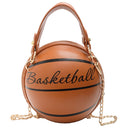 1Pcs Ball Purses For Teenagers Women Shoulder Bags Crossbody Chain Hand Bags Personality Female Leather Pink Basketball Bag