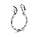 1Pc Stainless Steel Fake Nose Ring Hoop Septum Rings C Clip Lip Ring Earring for Women Fake Piercing Body Jewelry Non-Pierced