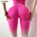 New ombre seamless leggings for women high waist yoga pants sexy booty legging scrunch butt pink fitness legging sports tights