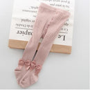 0-8 Yrs Children Cotton Baby Girls Pantyhose Spring Autumn Winter Bowknot TightsKids Infant Knitted Collant Tights