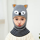 Doitbest 2 to 6 years old Boy girl Beanie Protect neck Cartoon animal Windproof Winter Child knit hat kids girl's Earflap Caps