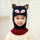 Doitbest 2 to 6 years old Boy girl Beanie Protect neck Cartoon animal Windproof Winter Child knit hat kids girl's Earflap Caps