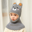 Doitbest 2 to 6 years old Boy girl Beanie Protect neck Cartoon animal Windproof Winter Child knit hat kids girl's Earflap Caps