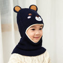 Doitbest 2 to 6 years old Boy girl Beanie Protect neck Cartoon animal Windproof Winter Child knit hat kids girl's Earflap Caps