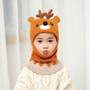 Doitbest 2 to 6 years old Boy girl Beanie Protect neck Cartoon animal Windproof Winter Child knit hat kids girl's Earflap Caps