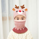Doitbest 2 to 6 years old Boy girl Beanie Protect neck Cartoon animal Windproof Winter Child knit hat kids girl's Earflap Caps