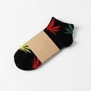 1 Pair Fashion Men Socks Cotton Weed Colorful Male Soft Breathable Short Ankle Socks Maple Leaf Casual Socks Sox Calcetines