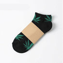 1 Pair Fashion Men Socks Cotton Weed Colorful Male Soft Breathable Short Ankle Socks Maple Leaf Casual Socks Sox Calcetines