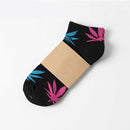 1 Pair Fashion Men Socks Cotton Weed Colorful Male Soft Breathable Short Ankle Socks Maple Leaf Casual Socks Sox Calcetines