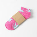 1 Pair Fashion Men Socks Cotton Weed Colorful Male Soft Breathable Short Ankle Socks Maple Leaf Casual Socks Sox Calcetines