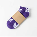 1 Pair Fashion Men Socks Cotton Weed Colorful Male Soft Breathable Short Ankle Socks Maple Leaf Casual Socks Sox Calcetines