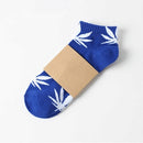 1 Pair Fashion Men Socks Cotton Weed Colorful Male Soft Breathable Short Ankle Socks Maple Leaf Casual Socks Sox Calcetines