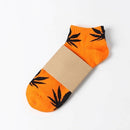 1 Pair Fashion Men Socks Cotton Weed Colorful Male Soft Breathable Short Ankle Socks Maple Leaf Casual Socks Sox Calcetines