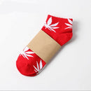 1 Pair Fashion Men Socks Cotton Weed Colorful Male Soft Breathable Short Ankle Socks Maple Leaf Casual Socks Sox Calcetines