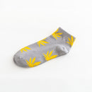 1 Pair Fashion Men Socks Cotton Weed Colorful Male Soft Breathable Short Ankle Socks Maple Leaf Casual Socks Sox Calcetines