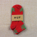 1 Pair Fashion Men Socks Cotton Weed Colorful Male Soft Breathable Short Ankle Socks Maple Leaf Casual Socks Sox Calcetines