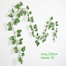 230cm green silk artificial Hanging ivy leaf plants vines leaves 1Pcs diy For Home Bathroom Decoration Garden Party Decor