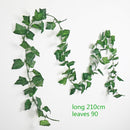 230cm green silk artificial Hanging ivy leaf plants vines leaves 1Pcs diy For Home Bathroom Decoration Garden Party Decor