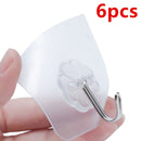 2/6/10PCS Hanger Hook Suction Cup Adhesive Wall Vacuum Sucker Heavy Bathroom TransparentLoad Rack Stainless Steel Transparent