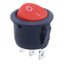 1pc Red Black White ON/OFF Round Rocker Toggle Switch 6A/250VAC 10A 125VAC Power switch cap with Plastic Push Button Switch 2PIN