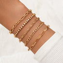 31 Styles Boho Mixed Leaves Letter Map Geometric Crystal Infinity Pentagram Shell Multi-layer Chain Bracelet Women Wholesale