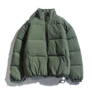 2021 Winter Coat Men's Warm Parkas Streetwear Cotton Coats Slim Male Jackets Solid Windproof Padded Coat Mens Clothing