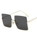 2020 Metal Semi-rimless Sunglasses Women Retro Oversized Square Sun Glasses Men Fashion Half Metal Frame Streetwear Eyewear UV