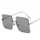 2020 Metal Semi-rimless Sunglasses Women Retro Oversized Square Sun Glasses Men Fashion Half Metal Frame Streetwear Eyewear UV