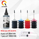 30ML Refill Dye Ink Kit For Epson Canon HP Brother Lexmark DELL Kodak Inkjet Printer Cartridge Printer for hp 302 301 652 21 901