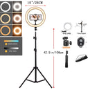 10in LED Selfie Ring Light Photography RingLight Phone Stand Holder Tripod Circle Fill Light Dimmable Lamp Trepied Makeup
