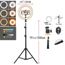 10in LED Selfie Ring Light Photography RingLight Phone Stand Holder Tripod Circle Fill Light Dimmable Lamp Trepied Makeup