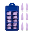 100pcs Long Stiletto Artificial Fake Nails Black Full Cover Impress Press On Nails False Tips Fingernails Woman Manicure